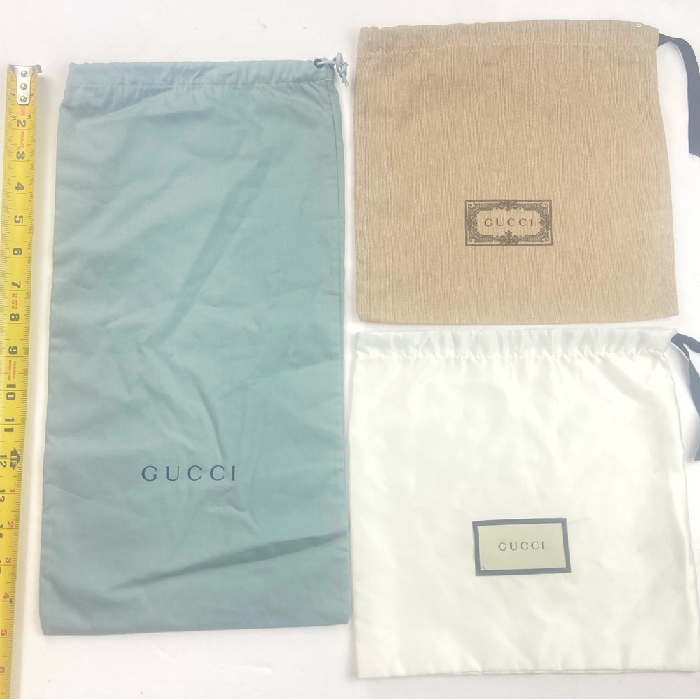 Gucci (3) Trio Dust Bags Collection in Blue, Tan, and White